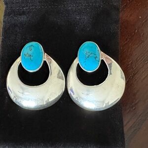 Beautiful Turquoise and Sterling Ted Ott Earrings